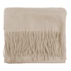 Écharpe Élégante en Laine, Style Frangé, Marron Foncé, Accessoire d'Hiver pour Adultes
