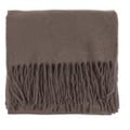 Écharpe Élégante en Laine, Style Frangé, Marron Foncé, Accessoire d'Hiver pour Adultes