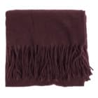 Écharpe Élégante en Laine, Style Frangé, Marron Foncé, Accessoire d'Hiver pour Adultes