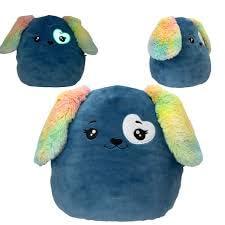 Peluche Chien en Tissu Doux, Design Baleine Bleu Marine avec Détails Multicolores, Jouet Décoratif pour Enfants