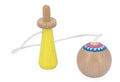 Bilboquet en Bois Traditionnel, Jouet d'Adresse Classique avec Boule et Manche Jaune, Jeu de Coordination pour Enfants et Adultes