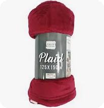 Couverture Polaire Douce et Confortable, Plaid en Microfibre, Gris et Rouge, 130x180 cm