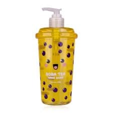 Distributeur de Savon pour les Mains Boba Tea, Collection Kawaii, 3 Couleurs Assorties