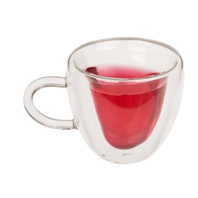 2 Tasses à Thé Double Paroi en Verre, Design Thermique Transparent, Verre Borosilicate avec Poignée, Pour Boissons Chaudes