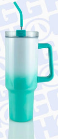 Gobelet de Voyage Sublimable, Translucide Holographique, avec Paille et Poignée, 1,18 L (40 oz)