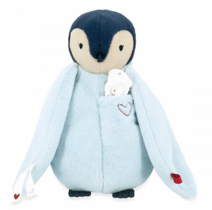 Peluche Pingouin en Peluche Douce, Bleu Clair, Jouet Câlin pour Enfants