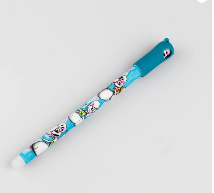 Stylo Twist Effaçable, Motif Lapins Kawaii, Couleur Bleu Turquoise
