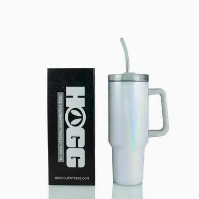 Gobelet de Voyage Sublimable, Translucide Holographique, avec Paille et Poignée, 1,18 L (40 oz)