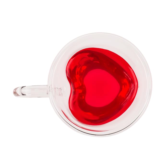 2 Tasses à Thé Double Paroi en Verre, Design Thermique Transparent, Verre Borosilicate avec Poignée, Pour Boissons Chaudes