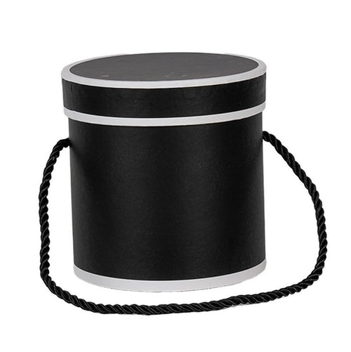 Boîte Cadeau Ronde Décorative avec Poignée en Corde, 3 Couleurs Disponibles - Rouge, Noir, Blanc