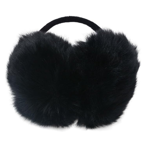 Cache-oreilles en Fausse Fourrure, Bleu Marine et Noir, Accessoire d'Hiver