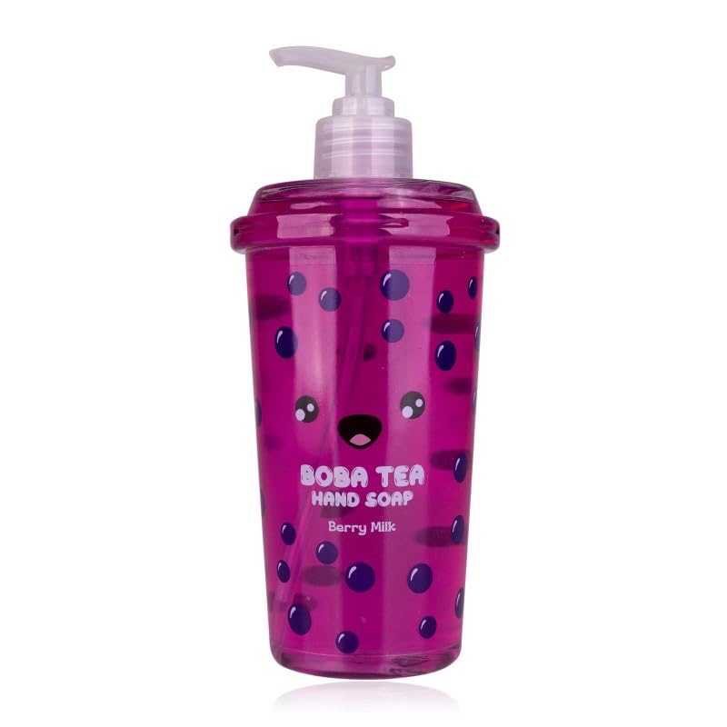 Distributeur de Savon pour les Mains Boba Tea, Collection Kawaii, 3 Couleurs Assorties
