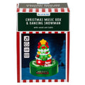 Boîte à Musique de Noël avec Bonhomme de Neige Dansant, Sapin Lumineux LED, Décoration Musicale Festive