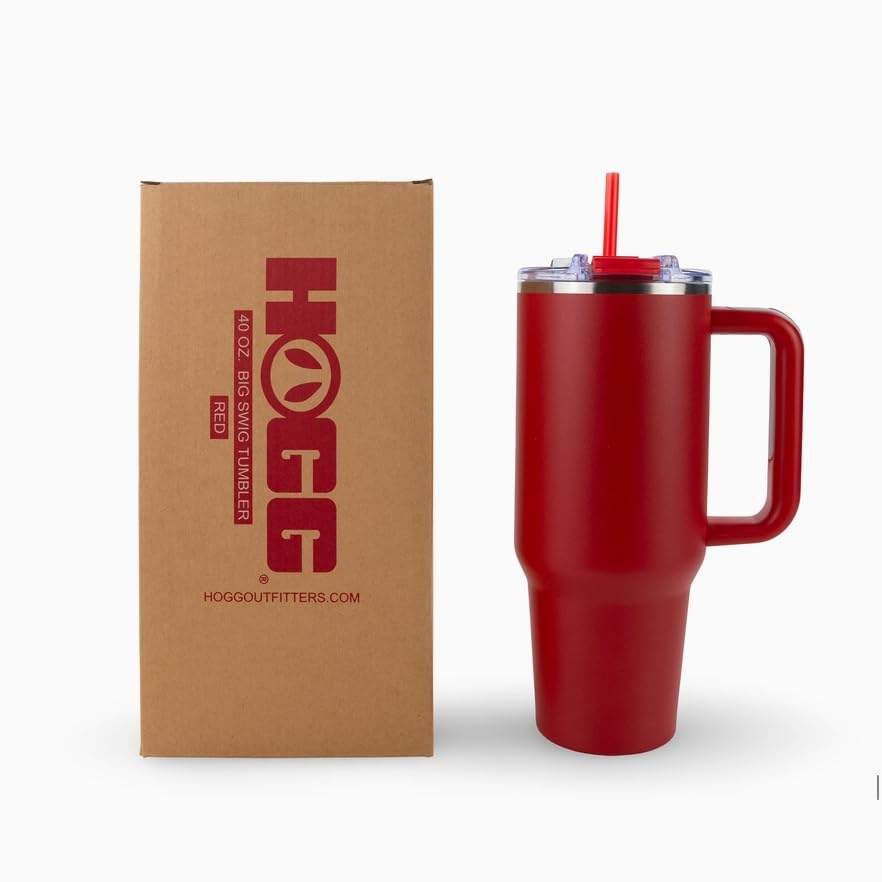 HOGG Gobelet Big Swig Tumbler 40 oz avec Couvercle et Paille, Revêtement en Poudre