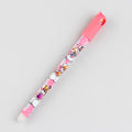 Stylo Twist Effaçable Rose, Motif Lapins Colorés, Capuchon Rose, Idéal pour l'École