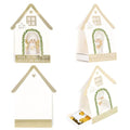 Maison Décorative de Noël en Bois, porte billets, Lutin Festif, Rouge et Or, Ornement pour Décoration de Fêtes, Style Scandinave, Collection Ange de Noël
