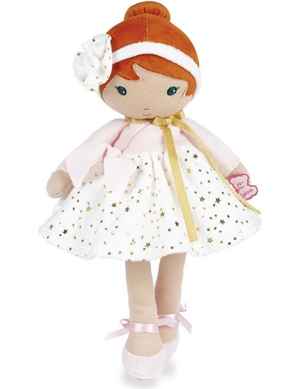 Poupée en Tissu Décorative, Robe Blanche à Étoiles Dorées, 25 cm