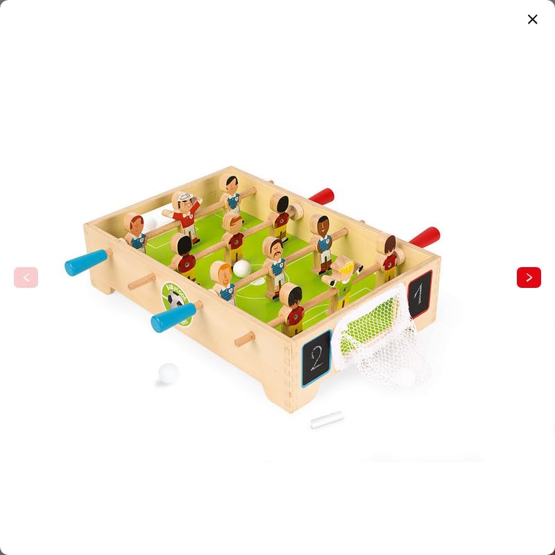 Mini Baby-Foot en Bois, Table de Football de Table Portable, Jeu de Société pour Enfants avec Joueurs Colorés, Terrain Vert