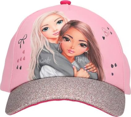 Casquette pour Filles, Style Décontracté en Rose avec Visière Pailletée Argentée, Accessoire Mode Enfant