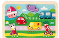 Puzzle en Bois pour Enfants avec Véhicules de Transport, Jeu Éducatif d'Encastrement, Thème Transport et Voyage