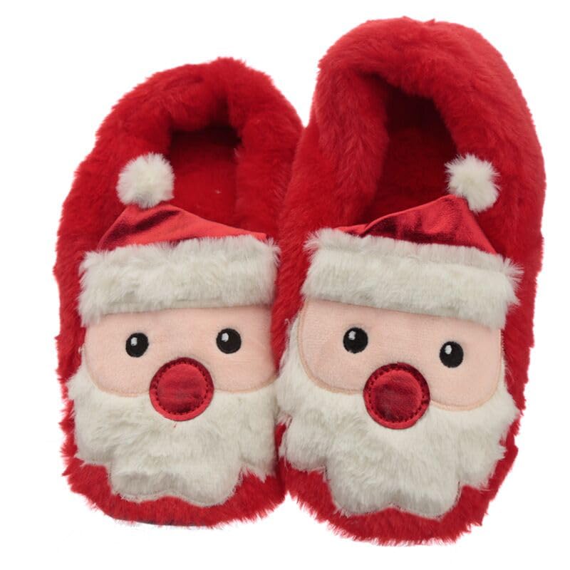 ,Chaussons Chauffants Père Noël, Rouge et Blanc, Design Festif pour Intérieur
