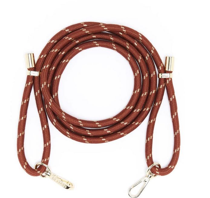 Cordon Tressé pour Téléphone Portable, Style Marin, 2 Couleurs Disponibles - Vert ou Marron, Mousquetons Dorés