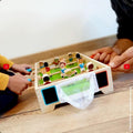 Mini Baby-Foot en Bois, Table de Football de Table Portable, Jeu de Société pour Enfants avec Joueurs Colorés, Terrain Vert