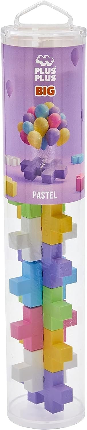 Plus Plus BIG - Jouet d’Apprentissage, Jeu Éducatif, Ludique, avec Briques, pour Bébé - Jeu de Construction Enfant pour 1 an et Plus - Tube de 15 pièces
