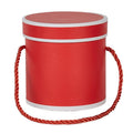 Boîte Cadeau Ronde Décorative avec Poignée en Corde, 3 Couleurs Disponibles - Rouge, Noir, Blanc