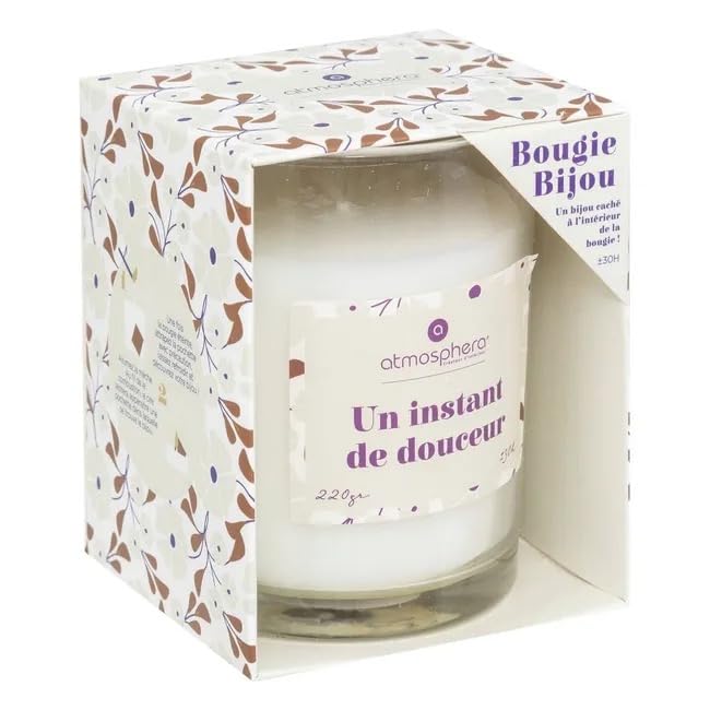 BOUGIE PARFUMEE-220G-POT EN VERRE-UN INSTANT DE DOUCEUR