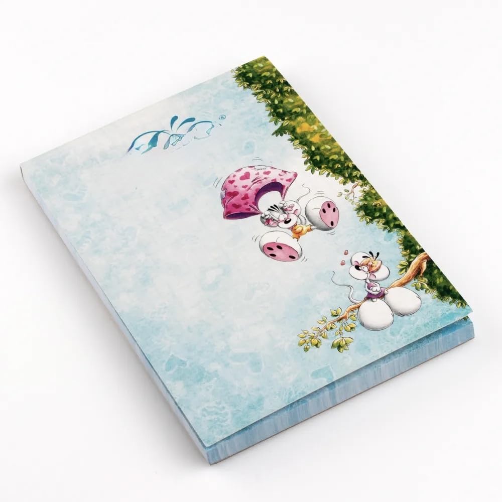Bloc-Notes Parfumé A6, Rose, Motif Souris Artiste avec Cœur, Papeterie Fantaisie