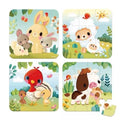 Puzzles Évolutifs pour Enfants, 4 Puzzles d'Animaux de la Ferme avec Lapin, Canard, Cheval et Vache, Jeu Éducatif pour Tout-Petits