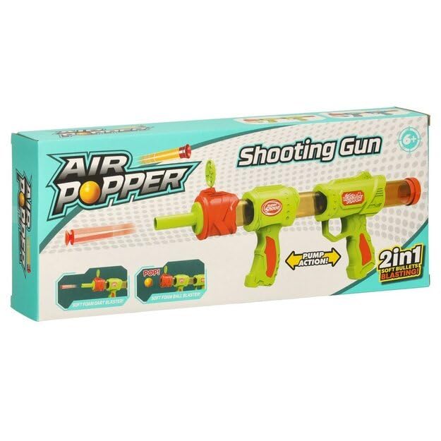 Nerfy Pistolet à Cartouches 2 en 1, Vert
