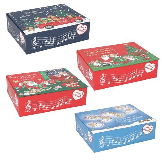 Boîte à Musique de Noël Décorative, Coffret Cadeau Musical avec Notes de Musique, Collection Festive pour Rangement de Bijoux