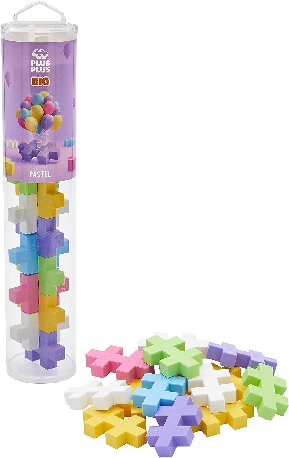 Plus Plus BIG - Jouet d’Apprentissage, Jeu Éducatif, Ludique, avec Briques, pour Bébé - Jeu de Construction Enfant pour 1 an et Plus - Tube de 15 pièces