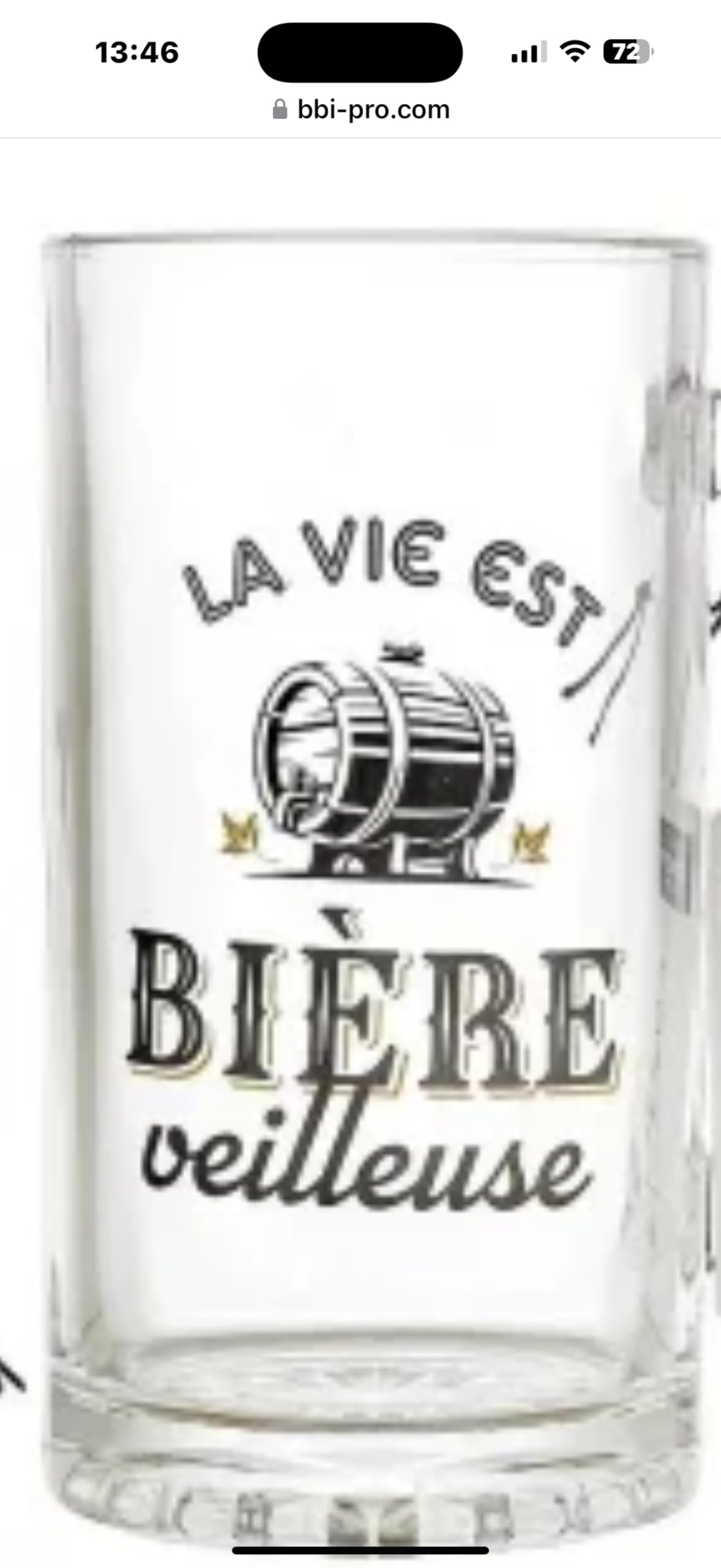 Chope à Bière en Verre, Motifs Humoristiques Français, Style Traditionnel, 50 cl