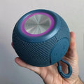 Haut-parleur Orb sans fil Bluetooth, Bleu, Compact et Portable, avec Lumière LED, Lanière de Transport