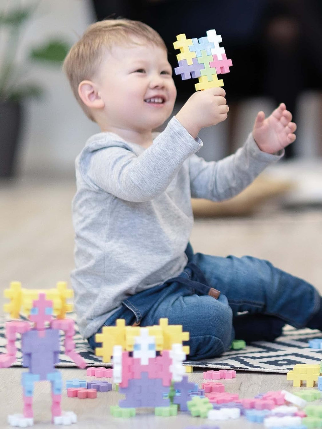 Plus Plus BIG - Jouet d’Apprentissage, Jeu Éducatif, Ludique, avec Briques, pour Bébé - Jeu de Construction Enfant pour 1 an et Plus - Tube de 15 pièces