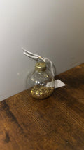Boule de Noël Traditionnelle en Verre avec Étoiles Dorées, Décoration d'Arbre Suspendue, Style Classique, Ornement Transparent pour Intérieur, 8 x 15 cm