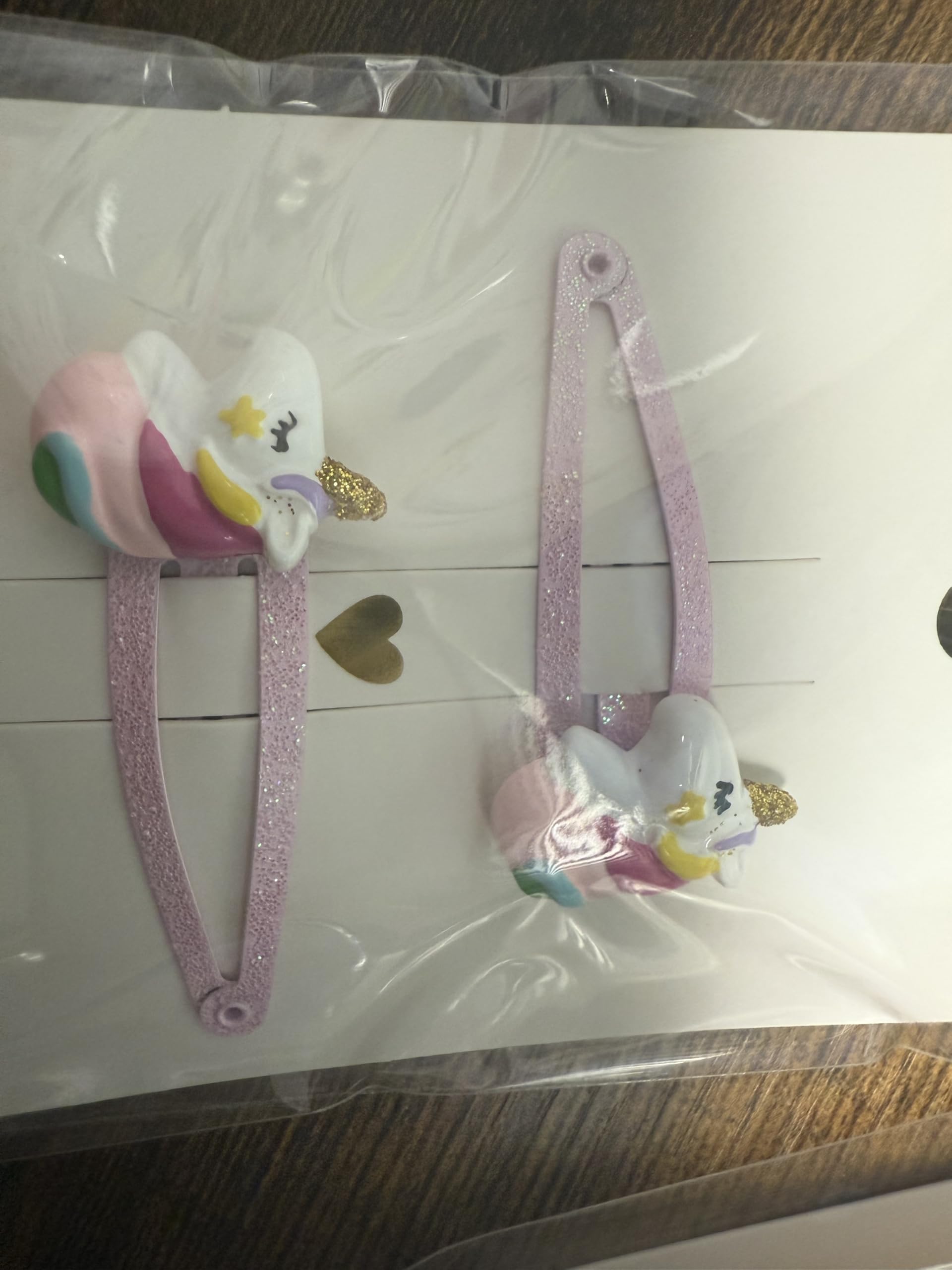 Barrettes à Cheveux pour Filles, Licorne et Étoile Paillettes, Rose et Argenté,