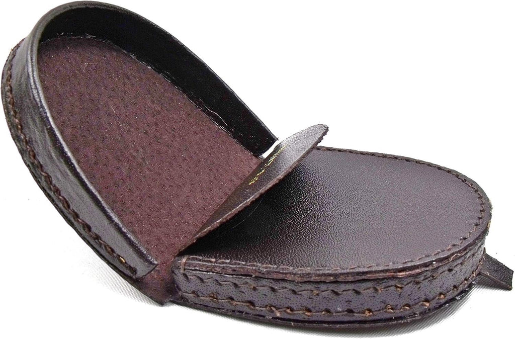 Croute de Cuir Porte-Monnaie Compact en Cuir Noir, Design Semi-Circulaire, Style Classique, Fermeture à Pression