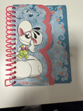 Carnet Spirale A6 Bleu, Motif Lapin Animé, Couverture Illustrée, Reliure Rouge