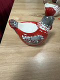 Coquetier Décoratif en Céramique, Design Poule, Rouge et Blanc, Style Campagne