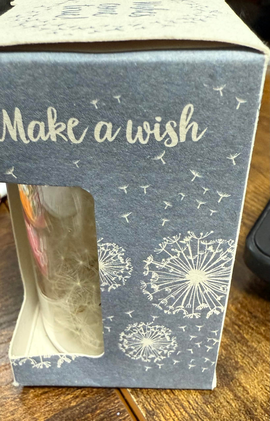 Boule à Vœux Décorative en Verre avec Graines de Pissenlit, Boîte Cadeau Make a Wish