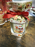 Bougies Carte de Noël Décorative, Design Festif avec Ruban Rouge, Style Accordéon 3D, Thème Hiver et Fêtes
