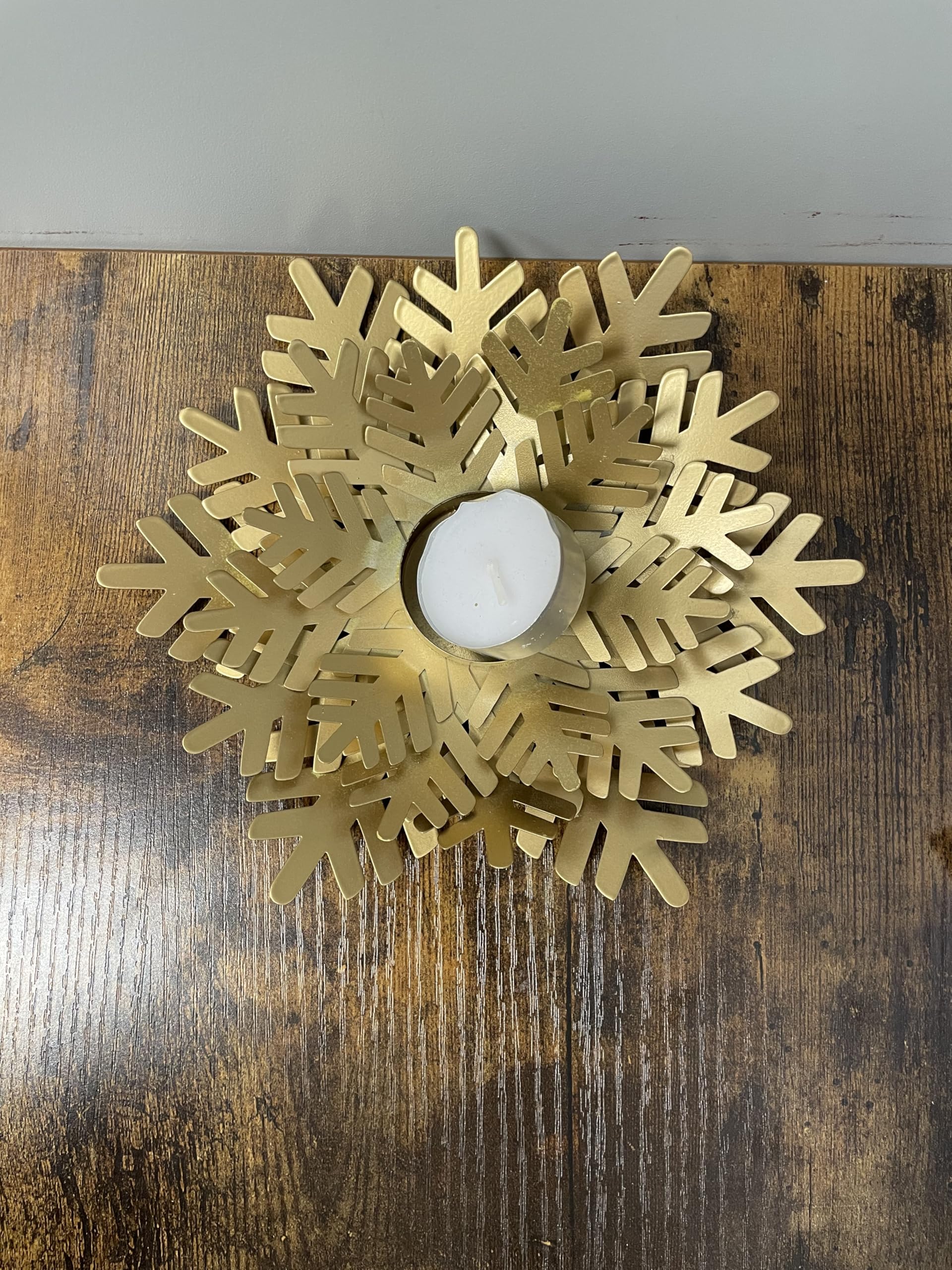 Porte bougie de noël doré