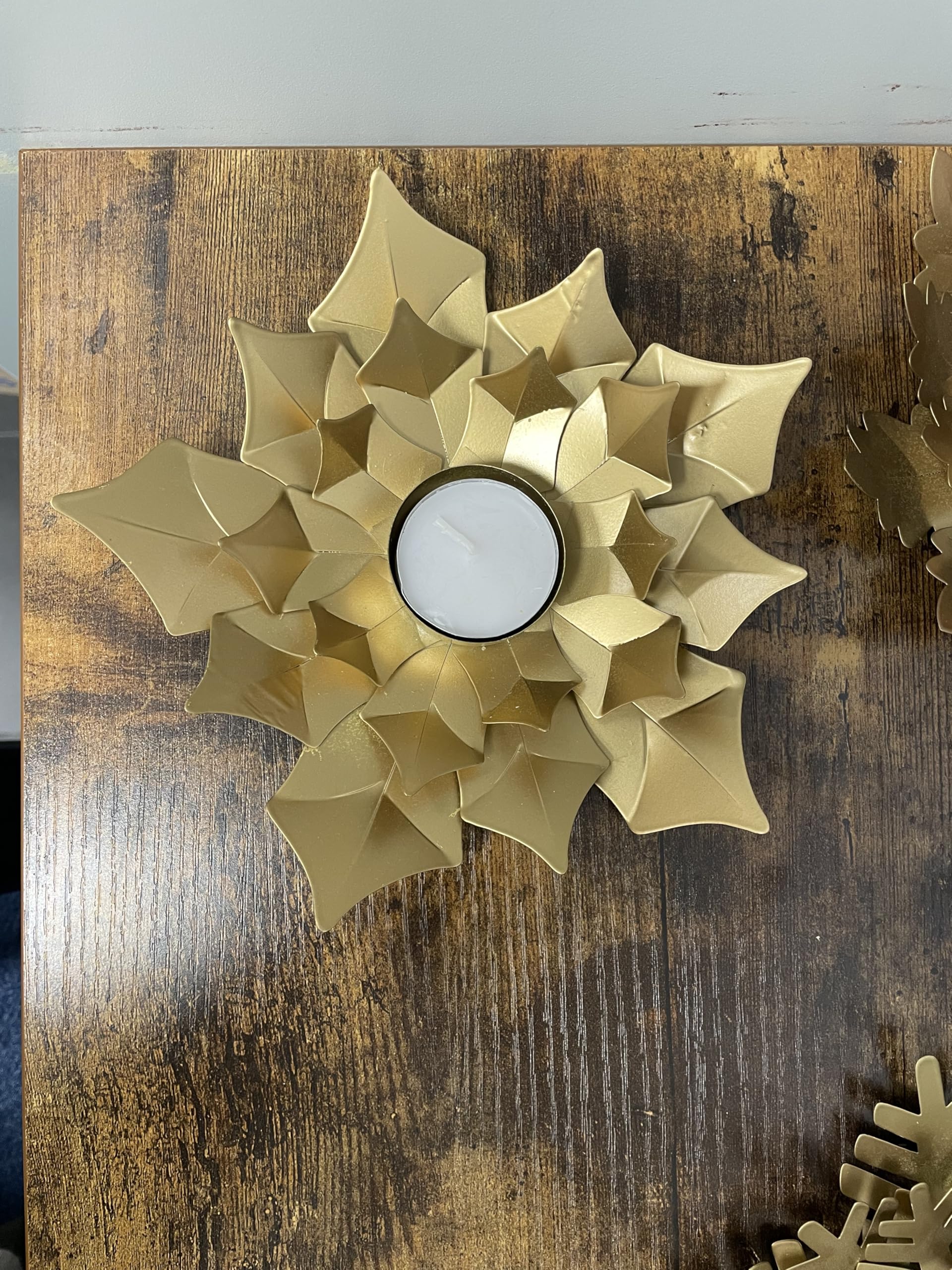 Porte bougie de noël doré