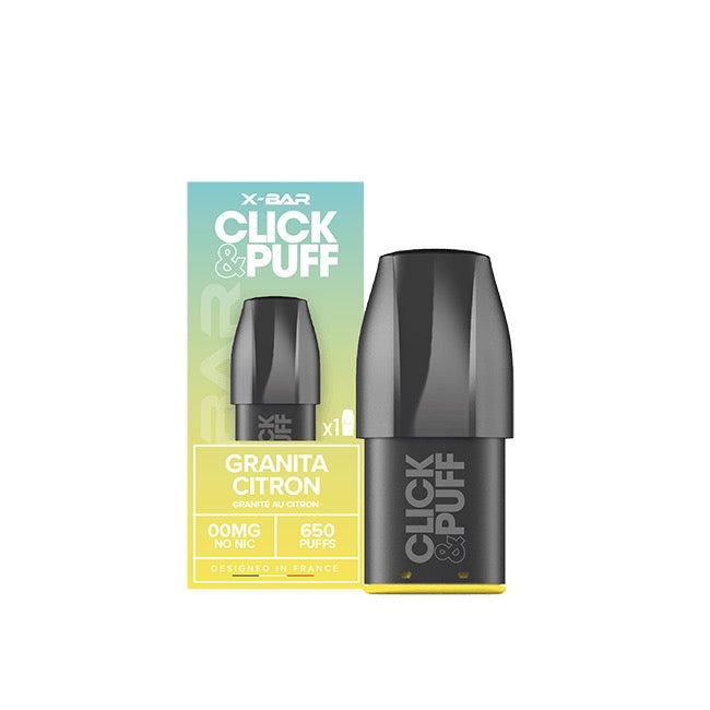 Xbar Pod click&puff- Granité Citron - 0 mg/ml