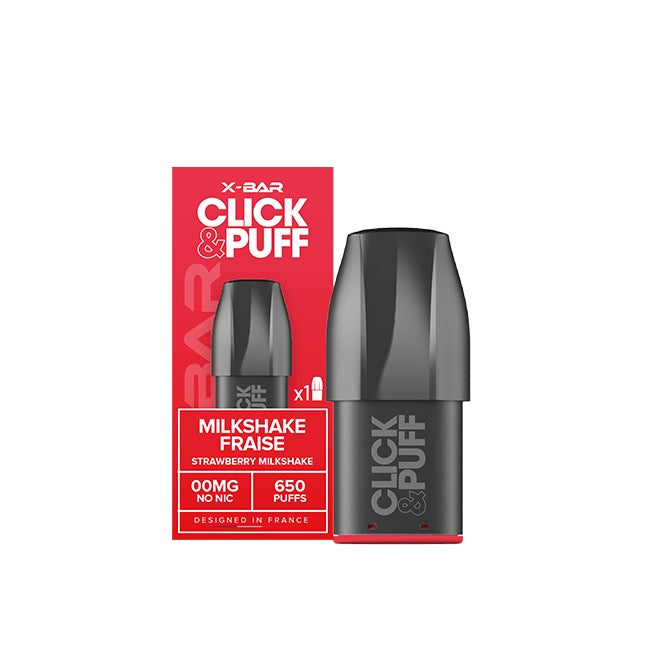 Xbar Pod click&puff- Milkshake Fraise - 0 mg/m