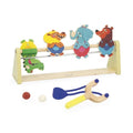 Touché Renversé Jeu de Bowling en Bois avec Animaux Colorés pour Enfants, Ensemble de Quilles avec Support, Jouet Éducatif d'Apprentissage